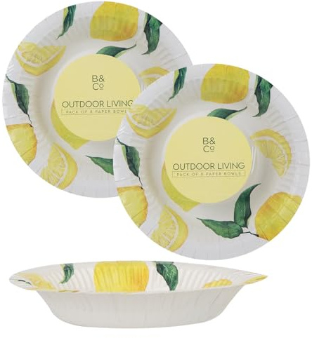 VFM e-Store - Disposable Bowls for Tableware Great for Parties, Birthday Partyware - 19.5cm X 19.5cm Yellow X 2
