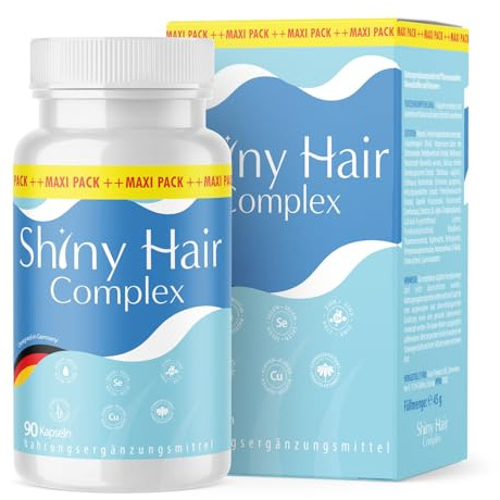 Shiny Hair Complex Kapseln - mit natürlichen Inhaltsstoffen - für Frauen und Männer - 90 Kapseln pro Dose