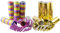 Serpentinas KIDDYPARTY, paquete de 10 unidades de papel, 5 unidades DORADO/blanco metalico y 5 de diversos colores a ambos lados. Para decoración, cumplaños, fiestas, bodas, navidadad