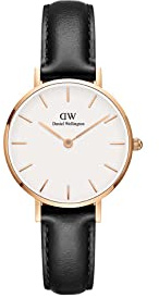 Daniel Wellington Petite Sheffield, Schwarz/Roségold Uhr, 28mm, Leder, für Damen