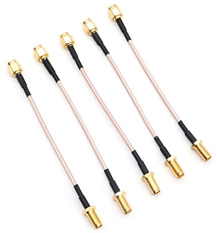 DollaTek 5 st SMA RG178 koax-kontakt WiFi-antennförlängningskit - FPV-kabel med låg förlust hane till hona 10 cm