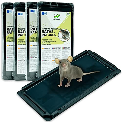 Mice&Co Trappola Adesiva per Topi e Ratti - Tavoletta di Colla per Topi Grandi | Colla Trappola per Roditori, 8 Pezzi
