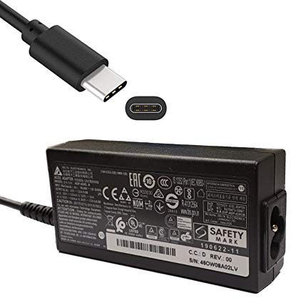 Delta 45W 20V 2.25A USB-C TYPE C Adapter for Asus ADP-45XE B Laptop Battery Power Supply Charger PSU Adaptor USB C Type Pin + UK Power Cord