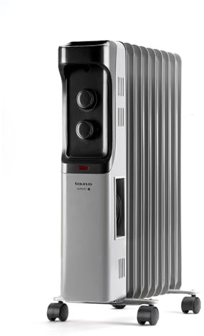 Taurus Dakar - Radiatore ad olio a 9 elementi. 2000W. 3 livelli di potenza. Termostato regolabile. Protezione contro il surriscaldamento.