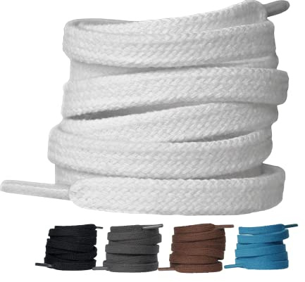 LaceHype 2 Paar - Schnürsenkel 100% Baumwolle Flache reißfeste Schuhbänder für Sneakers, Sportschuhe, Laufschuhe, Turnschuhe
