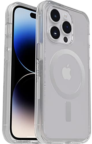 OtterBox Hülle für iPhone 14 Pro Symmetry+ Clear für MagSafe, stoß- und sturzfest, schlank, 3X nach MIL-STD 810G-Standards getestet, antimikrobieller Schutz, transparent