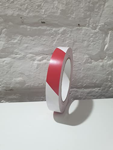 Bodenmarkierungsband Warnband 5 mm x 33 m Rot/Weiß selbstklebend I Bodenklebeband zur Boden- und Sicherheitsmarkierung I Markierungsband, Klebeband (5mm x 33m, Rot/Weiß)