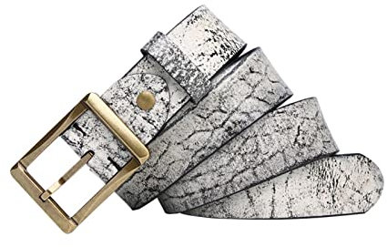 WRJAHCG Belt Men, Nietengürtel, Nietengürtel im Punk-StilLegierungsschnalleLedermaterial,Grau,120cm/47.3''