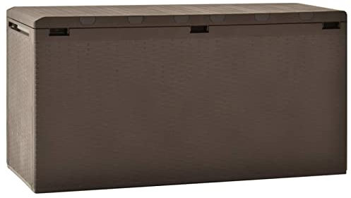 Gecheer Trädgårdsbox förvaringslåda, förvaringslåda, förvaringslåda, trädgårdskista, kista, låda, förvaringslåda, förvaringslåda, förvaringslåda, trädgård, polypropen, brun, 114 x 47 x 60 cm