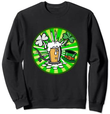 Chope irlandaise trèfle avec bière | Saint Patrick Sweatshirt
