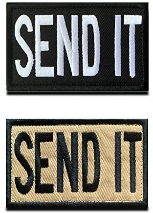 2 set skicka Send It taktisk rolig biker emblem lappar med lås för ryggsäck, mössa, jacka, väst, airsoft cosplay paintball taktiska kläder tyglapp