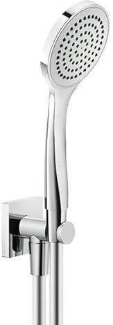 Gessi Rilievo, set doccia con gomito di collegamento a parete 1/2 e staffa, 1,50 m di flessibile e doccia antica a 1 getto, 59123, Colorazione: Nero XL