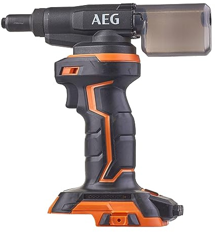 AEG - Nietmaschine 18 V 10.000 N, Durchmesser Nieten max. 2,4 bis 4,8 mm, Lieferung mit 4 Aufsätzen (ohne Schläger und Ladegerät) – BNZ18-0