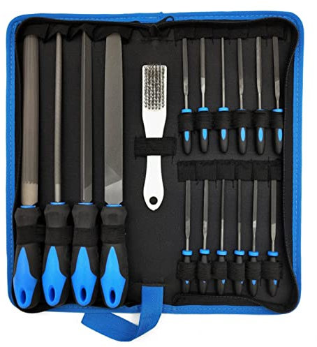Metall-Holzfeilen-Raspel-Set, professionelles Feilen-Set T12 Metallfeilen mit Koffer – halbrunde, runde, dreieckige, flache Feilenwerkzeuge, Juwelierfeilen, Stahlfeilen for präzise Metallfeilenarbeite
