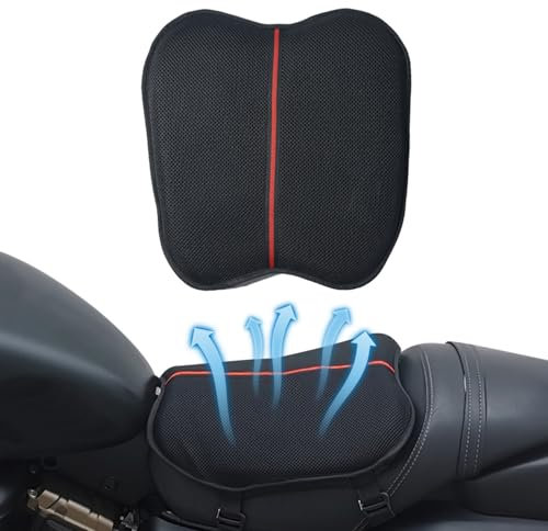 AFNCX Cuscino Sella Moto Gel 3D Smorzamento Traspirante Cuscino Sedile Moto 35x32cm Impermeabile Isolamento Termico e Staccabile Coprisedile Fresco per Scooter Motociclo Guida a Lungo Termine