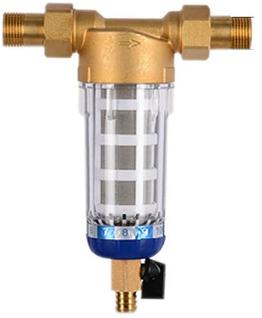 KnadgbftWhole House Spin Down Sediment Water Filter Central Prefilter System Backwash Stainless Steel Mesh B