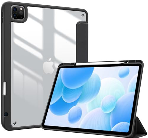 ProCase Cover iPad Pro 12,9 Pollici 2022/2021/2020/2018, Custodia per iPad Pro 12,9 6a/5a/4a/3a Generazione, Cover con Auto Svegliati/Sonno, Angoli di Visualizzazione Regolabili -Nero