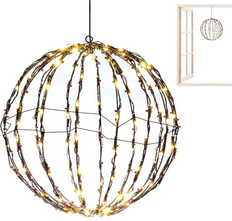 Sollee Foldable Lighted Spheres - Lighted Balls for Outside | Garden Pathway Lights Metal Globe Lights Multicolor for Garden Tree Patio Yard Porch Backyard Pathway