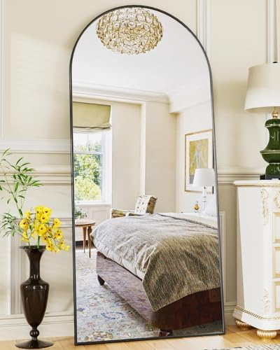 Antok 58 x19” Arched Full Length Mirror, Floor Mirror with Stand,Black
