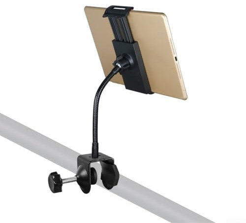 Schwanenhals-Halterung, 360 Grad drehbar, verstellbarer Mikrofonständer, Halterung für Tablet-Halterung, Clip, Handyklemme (Tablet-Klemme)