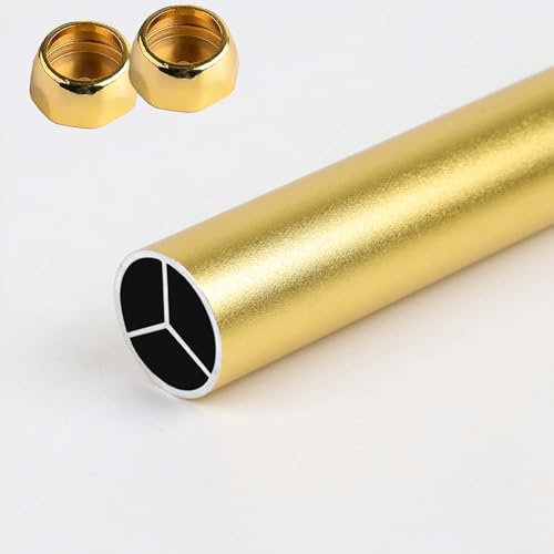 Bastone Armadio Appendiabiti Asta Appendiabiti Color Oro con Staffe, Asta Appendiabiti Rotonda Lunga per Armadio, Tubo Appendiabiti Tagliabile per Appendere Asciugamani/tende/vestiti(40cm(15 3/4))
