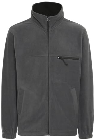 !Solid SDMatz Veste polaire zippée pour homme - Veste demi-saison avec poche poitrine - Poches latérales - Fermeture éclair - Col montant - Coupe décontractée, Fer forgé (193907), M