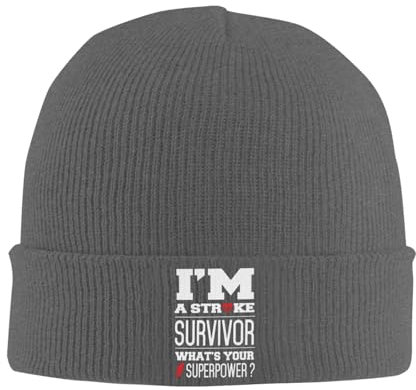 Strickmütze Ich Habe Einen Schlaganfall Überlebt Beanie Mütze Bequeme Wintermütze Daily Cuffed Hats Für Alle Jahreszeiten Fischen Camping