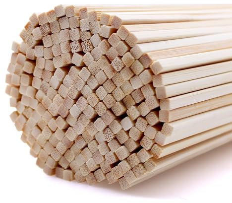 NVGFTG 200 Stück Zuckerwatte Stäbe 300mm × 4mm Zuckerwatte Stäbchen Zuckerwattestäbe Holzstäbe Eckig Holzstäbchen zum Basteln für DIY Kunstprojekte Holzarbeiten