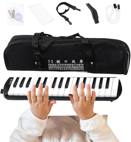 32 Tonarten Melodica für Erwachsene | Melodica-Instrument mit 2 Mundstücken, Harmoniuminstrument, Musikinstrument, Tastatur mit 32 Tasten, Atemtastatur, Luftklavier