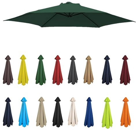 2m-3.5m Parasol Replacement Canopy and Fabric Cover for Garden Umbrella - 6/8 Arms, Outdoor Use