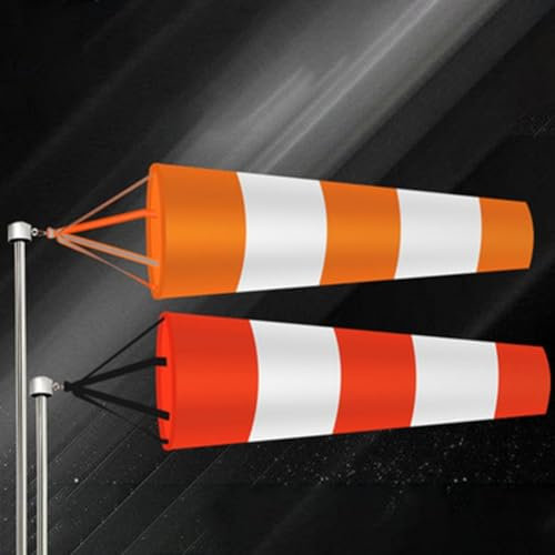Leicht sichtbarer roter und weißer Flughafen-Windsack aus Materialien, um meteorologische Zwecke effektiv zu erfüllen (60 cm)