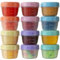 Set di 12 Vaschette Plastica per Alimenti 77ml,Contenitori Ermetici per Congelatore e Microonde, Vasetti Plastica con Coperchio per Alimenti, Svezzamento, Salse, Condimenti,Lavabili e Riutilizzabili