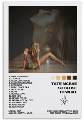Kobueo Tate Poster McRae Music Singer Album Cover Für Zimmer, Ästhetische Leinwand-Wandkunst, Schlafzimmer-Dekor Poster 12x18inch(30x45cm)