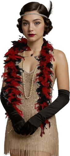 FIESTAS GUIRCA | Federboa (80 g) - Unisex Kostümzubehör für 20er-Jahre-Partys, Charleston, Maskenbälle, Halloween, Karneval und Feiern