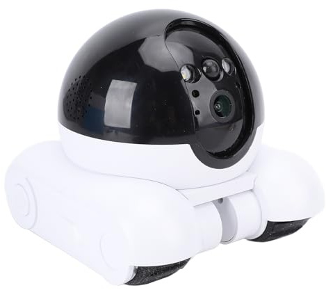 VELATEMOR Caméra de sécurité pour Baby Monitor, Caméra pour Animaux de Compagnie 1080p avec Double Objectif, Batterie Rechargeable de 5200mAh, Roues de Piste, Conversation