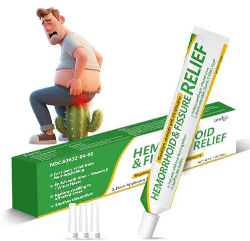 Lesdgo Hemorrhoidal Ointment(1 Pack),Hemorrhoid and Fissure Cream Witch Hazel Maximum Strength Pain Relief,for Itching and Swelling