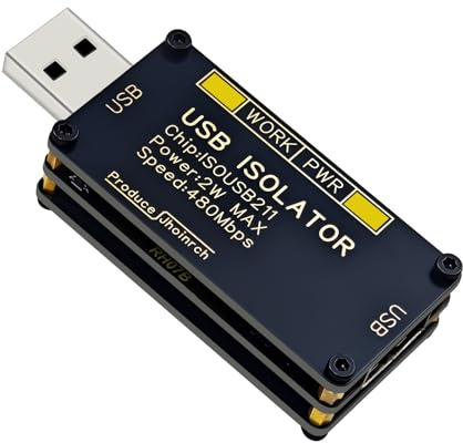 Jhoinrch Isoleur haute vitesse USB 2.0 480 Mbps | Prend en charge l’isolation du signal 5 KVrms et l’isolation de tension 1,5 KV,audio jusqu’à 32 bits 768 kHz