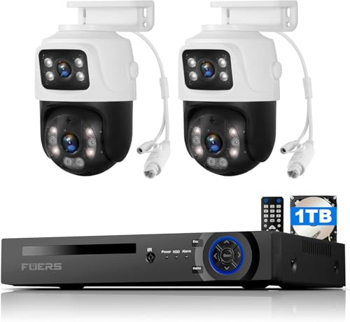 8MP 8-Kanal POE Überwachungskamera Aussen System Set mit 2× 6MP Kabelgebundenen IP Außenkameras – Inkl. Personenerkennung, Vollfarb-Nachtsicht, 8CH NVR & 1TB HDD für Außen‑ und Innenbereich