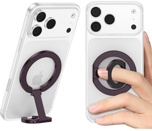 PENGARO Phone Ring Holder for MagSafe Phone Grip, Magnetic Cell Phone Grip Magnetic Finger Ring Phone Kickstand Ring Stand for iPhone 17 16 15 14 Air Accessories Android Mag Car Mounts, Purple