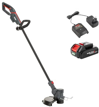 AL-KO sladdlös grästrimmer GTD 1830 Greenline, 30 cm skärbredd, 100% biologiskt nedbrytbar tråd, delbart skaft, 1x batteri (2,0 Ah) och laddare ingår