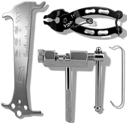SzSFQ Bike Chain Repair Tools Set, Alloy Cycling Chain Gauge, 3 Pcs Set | with Bike Chain Removal Tool, Bicycle Link Plier, Chain Wear Tool, for All Chains on Mountain MTB Race and Folding Bikes