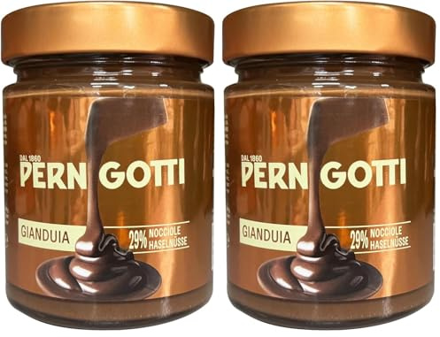 Pernigotti Crema Gianduia Classica – Crema Spalmabile al Gianduia con 29% Nocciola – Senza Olio di Palma – Solo Aromi Naturali – Senza Glutine – 330 g (Confezione da 2)