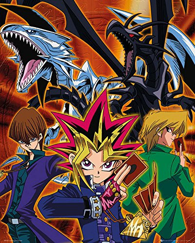 empireposter YU GI OH! - Group - Mini Poster Plakat Druck - Größe 40x50 cm + 2 St Posterleisten Holz 40,5 cm