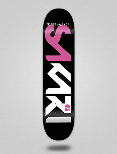 Lordofbrands Monopatín Skate Skateboard Deck Sakari Logo pink White (7.875)
