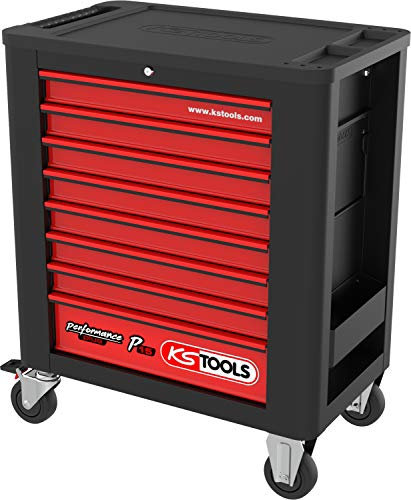 KS Tools 873.1008 PERFORMANCEplus P15 SCHWARZ/ROT Werkstattwagen mit 8 Schubladen