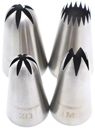 Tumtanm Extra große Spritztüllen, 1M 1B 2D # 2,7 m, nahtlose Edelstahl-Spritztüllen