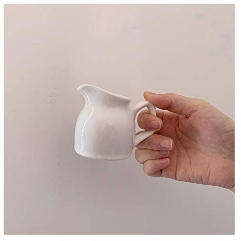 Jarra de Leche Cerámica Crema Jarra Pequeña Copa Leche Creamer Set Multifuncional Crema Jarra con mango Café Leche Sirviendo Pitcher Salsa Jarra para Cocina Salsera