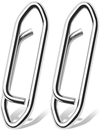 9Tong Haute résistance émerillons de pêche Eau salée Inoxydable Snap de pêche Connecteur Clip Snaps émerillons Leurre Clip Changement Rapide Blanc Nickel, 50pcs, 44lbs