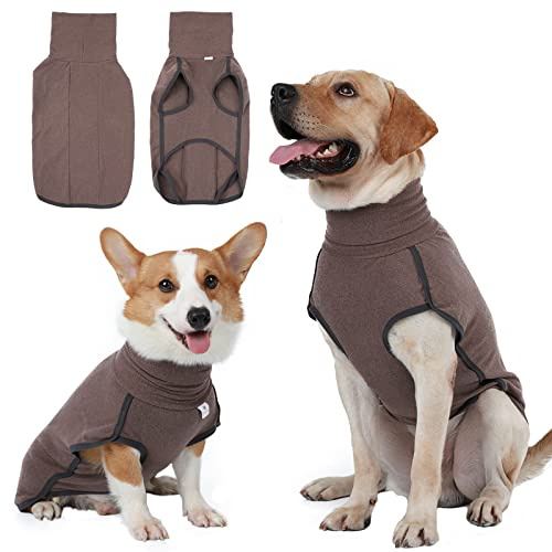 Hjyokuso Hundepullover aus Fleece, warmer und leichter Pullover, Pyjama, Mantel, für Herbst und Winter, kaltes Wetter, Welpenbekleidung für kleine, mittelgroße und große Hunde (Braun, Größe XXS)