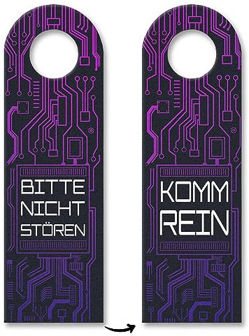 Bitte nicht stören oder Komm rein Türhänger in Leiterplatten Optik in blau Türanhänger für Programmierer elektrische Leiter Computerchip